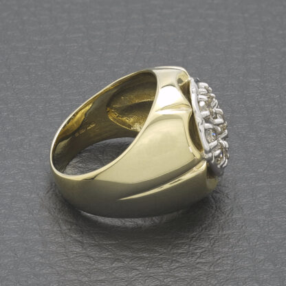 10ct Yellow Gold 0.70ct champagne Diamond Signet Ring - Image 3