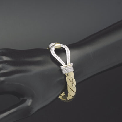 9ct Yellow Gold Gemstone Loop Bangle - Image 2