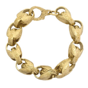 9ct Yellow Gold Tulip Bracelet 9&#8243; 15mm