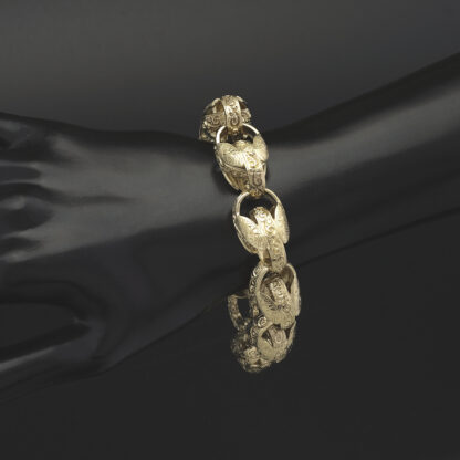 9ct Yellow Gold Tulip Bracelet 9" 15mm - Image 2