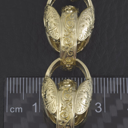 9ct Yellow Gold Tulip Bracelet 9" 15mm - Image 3