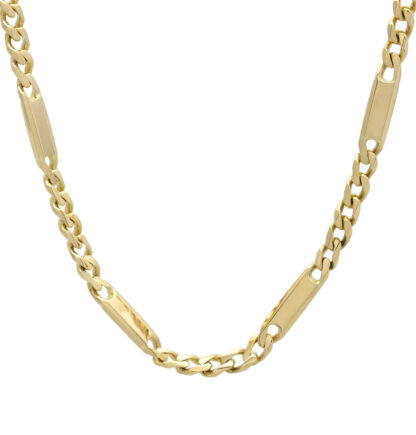 9ct Yellow Gold Fancy Figaro Chain 21.5" 5mm