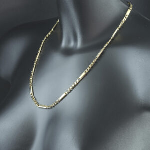 9ct Yellow Gold Fancy Figaro Chain 21.5&#8243; 5mm