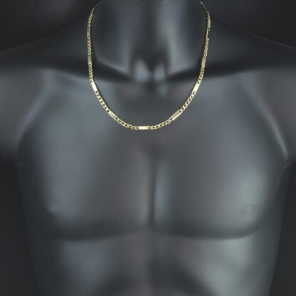 9ct Yellow Gold Fancy Figaro Chain 21.5" 5mm - Image 3