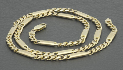 9ct Yellow Gold Fancy Figaro Chain 21.5" 5mm - Image 5