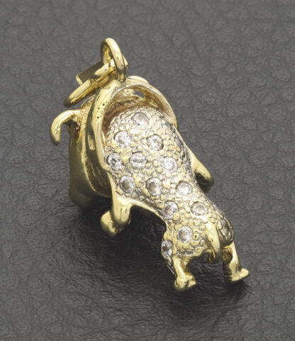 9ct Yellow Gold Gemstone Bulldog Pendant - Image 2