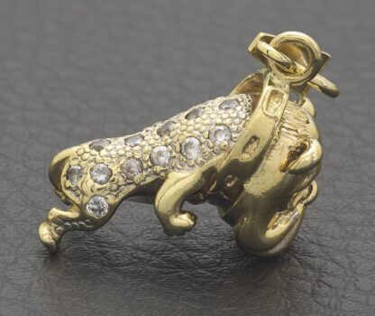 9ct Yellow Gold Gemstone Bulldog Pendant - Image 3