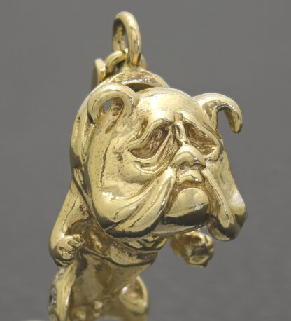 9ct Yellow Gold Gemstone Bulldog Pendant - Image 4
