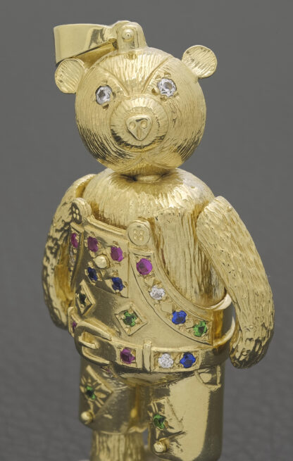 9ct Yellow Gold Gemstone Teddy Bear Pendant - Image 4