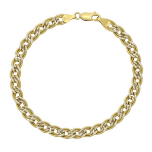 9ct Yellow Gold Diamond Cut Fancy Link Bracelet 8&#8243; 6mm