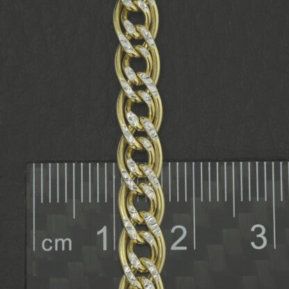9ct Yellow Gold Diamond Cut Fancy Link Bracelet 8" 6mm - Image 4