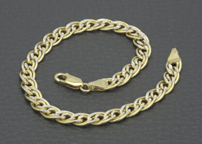 9ct Yellow Gold Diamond Cut Fancy Link Bracelet 8" 6mm - Image 3