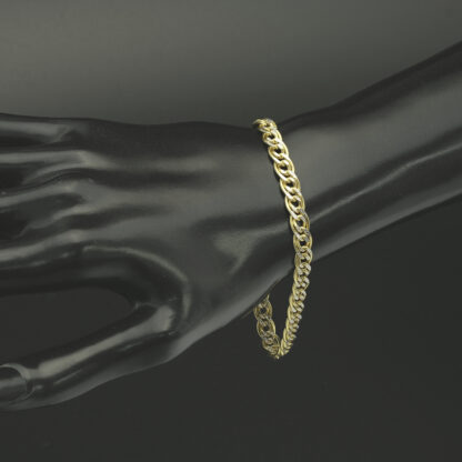 9ct Yellow Gold Diamond Cut Fancy Link Bracelet 8" 6mm - Image 2
