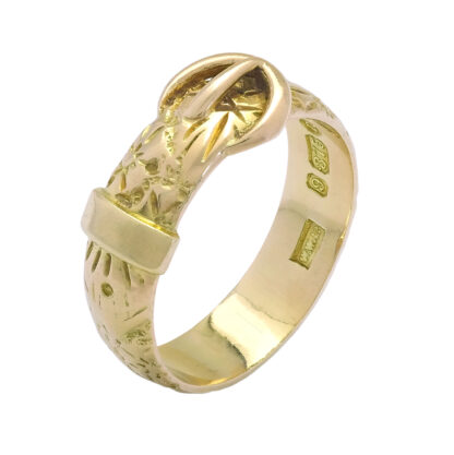 9ct Yellow Gold Buckle Ring