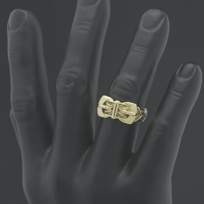 9ct Yellow Gold Buckle Ring - Image 4