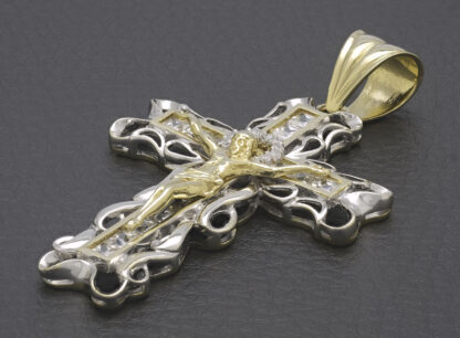 9ct Yellow Gold & White Gold Gemstone Cross Pendant - Image 4