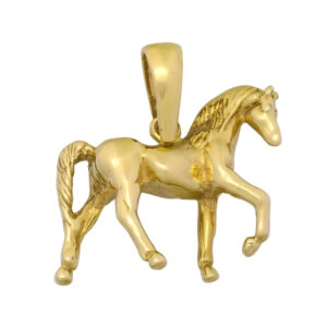 9ct Yellow Gold Horse Pendant
