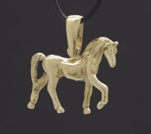 9ct Yellow Gold Horse Pendant