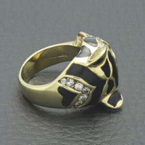 9ct Yellow Gold 0.34ct Diamond Panther Ring