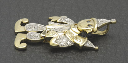 9ct Yellow Gold 0.10ct Diamond Clown Pendant - Image 4