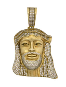 9ct Yellow Gold Gemstone Jesus Pendant