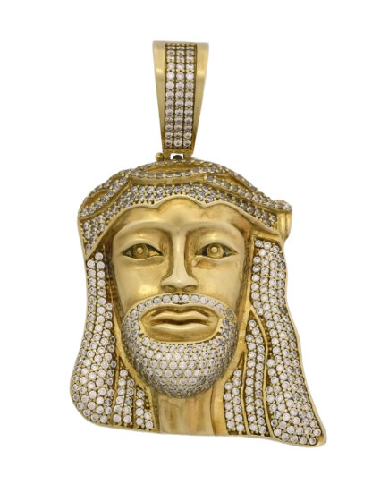 9ct Yellow Gold Gemstone Jesus Pendant