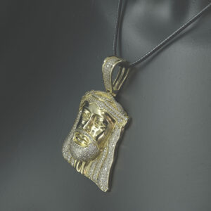 9ct Yellow Gold Gemstone Jesus Pendant