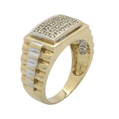 9ct Yellow Gold 0.25ct Diamond Signet Ring