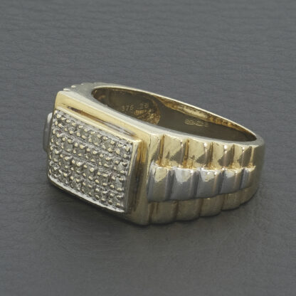 9ct Yellow Gold 0.25ct Diamond Signet Ring - Image 3