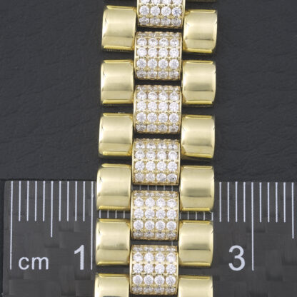 9ct Yellow Gold Gemstone Watch Strap Bracelet 7.5'' - Image 2