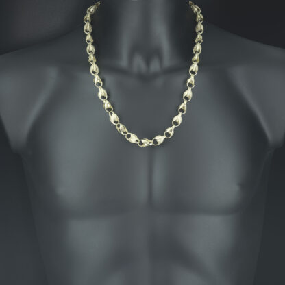 9ct Yellow Gold Tulip Chain 24.5" 10mm - Image 4