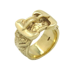 9ct Yellow Gold Double Buckle Ring