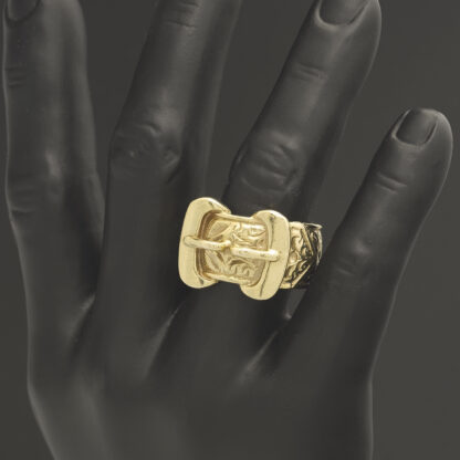 9ct Yellow Gold Double Buckle Ring - Image 2