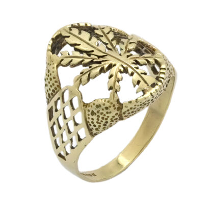9ct Yellow Gold Leaf Ring