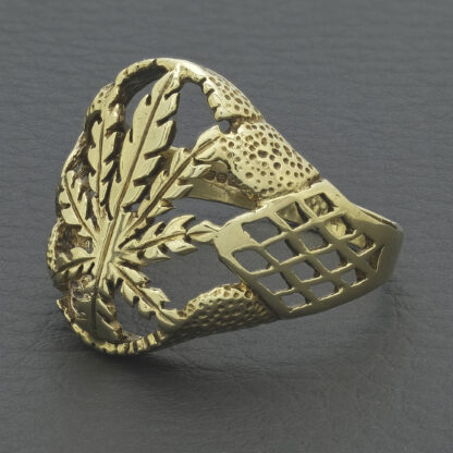 9ct Yellow Gold Leaf Ring - Image 3