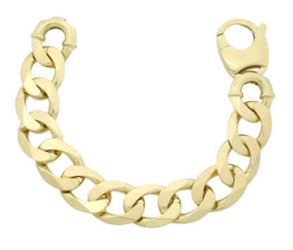 9ct Yellow Gold Curb Bracelet 9" 19mm