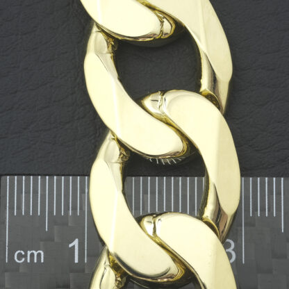 9ct Yellow Gold Curb Bracelet 9" 19mm - Image 4