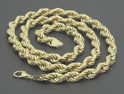 9ct Yellow Gold Diamond Cut Rope Chain 27.5" 8.5mm - Image 2