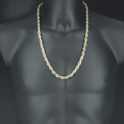 9ct Yellow Gold Diamond Cut Rope Chain 27.5" 8.5mm - Image 3
