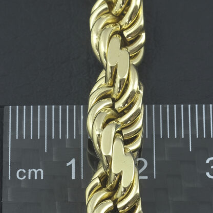 9ct Yellow Gold Diamond Cut Rope Chain 27.5" 8.5mm - Image 4