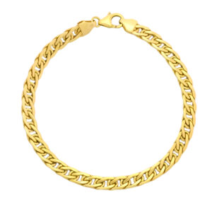 9ct Yellow Gold Fancy Curb Bracelet 7.5&#8243; 5mm