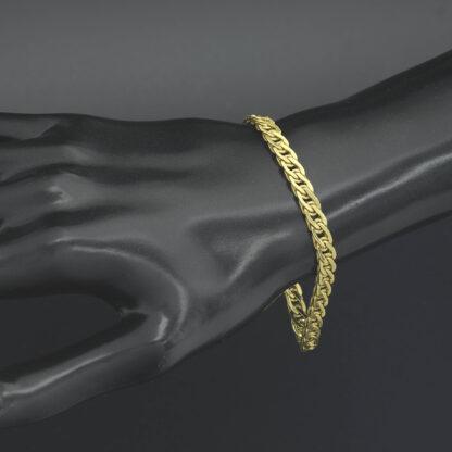 9ct Yellow Gold Fancy Curb Bracelet 7.5" 5mm - Image 3