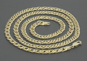 9ct Yellow Gold Fancy Curb Chain 28″ 5.5mm