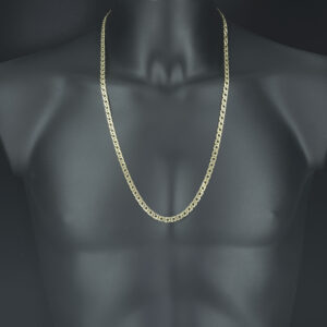 9ct Yellow Gold Fancy Curb Chain 28″ 5.5mm