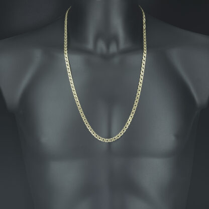 9ct Yellow Gold Fancy Curb Chain 28" 5.5mm - Image 3