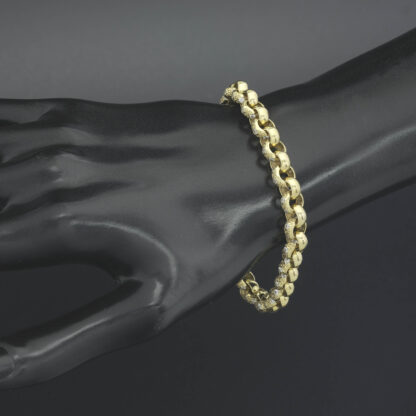 9ct Yellow Gold Gemstone Belcher Bracelet 7.5" 7.5mm - Image 3