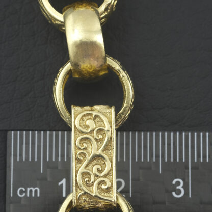 9ct Yellow Gold Gypsy Link Bracelet 8" 13mm - Image 2
