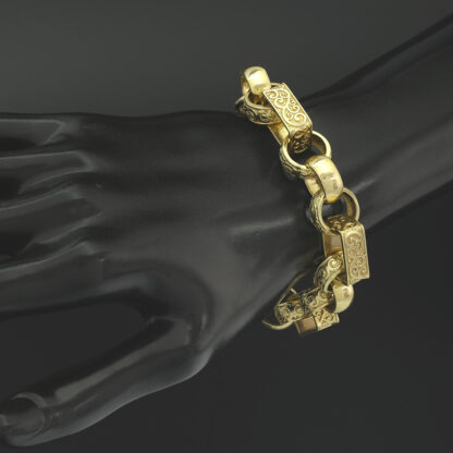 9ct Yellow Gold Gypsy Link Bracelet 8" 13mm - Image 3