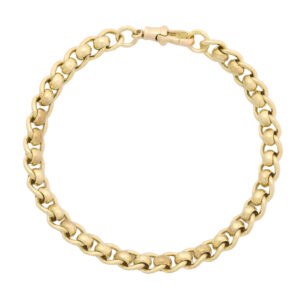 9ct Yellow Gold Roller Ball Bracelet 8&#8243; 6.5mm