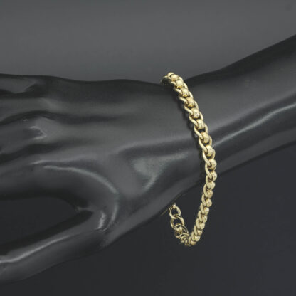 9ct Yellow Gold Roller Ball Bracelet 8" 6.5mm - Image 3